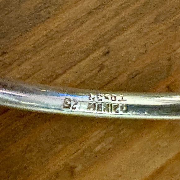 Vintage Taxco Sterling Silver hinged orb bangle bracelet Mexico - Picture 6 of 7